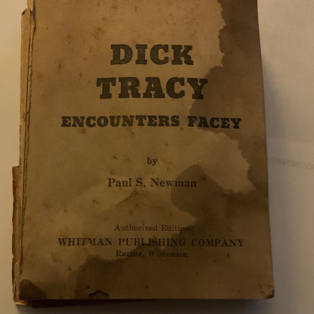 Vintage 1960 Dick Tracy Encounters Facey Book Missing Front Cover & Discolored